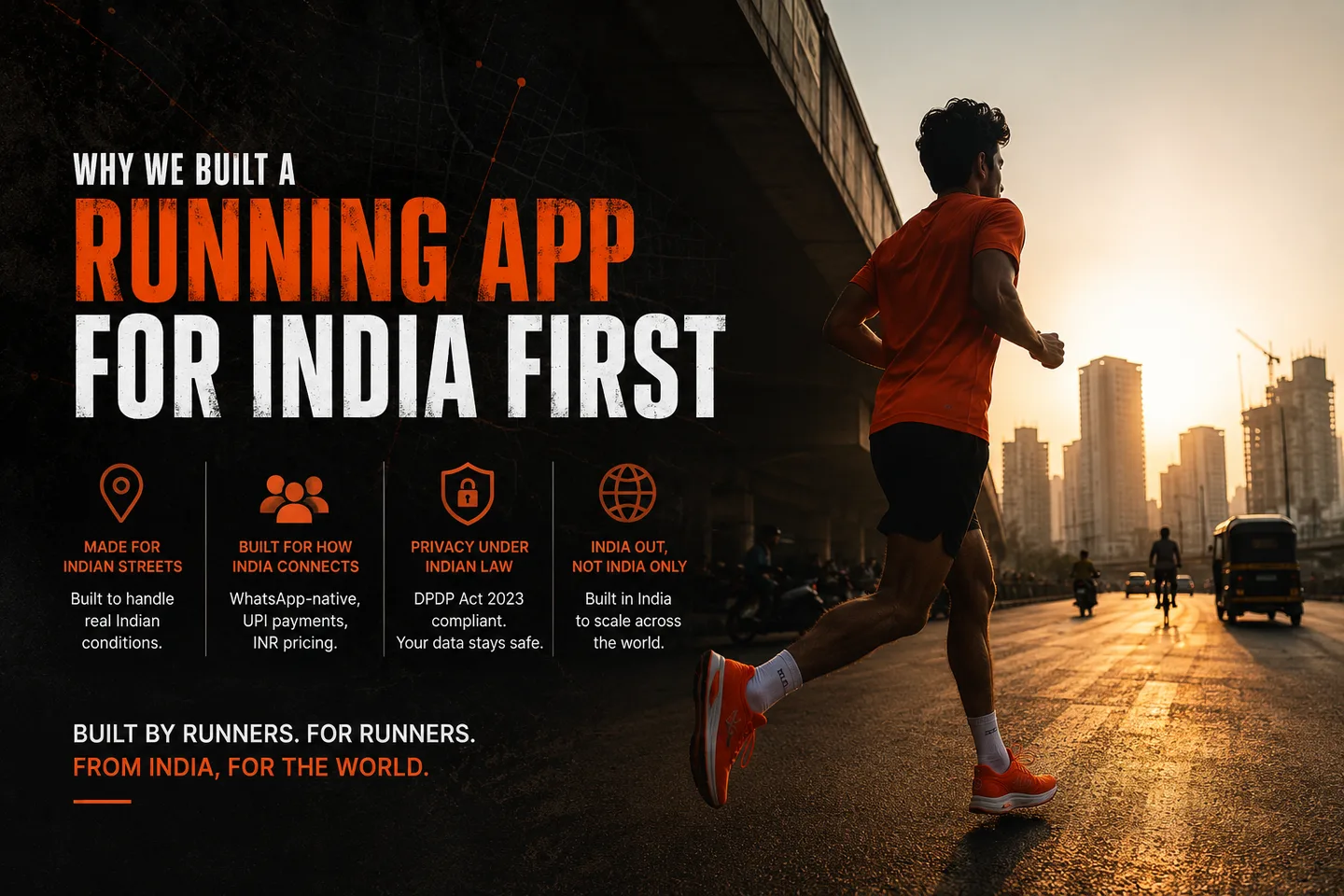A runner on an Indian street at dawn